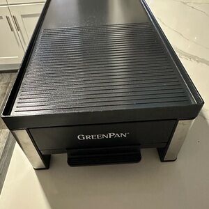 GreenPan Stainless Steel and Black Griddle